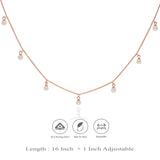 Pearl Drop 925 Silver Layered Chain Necklace