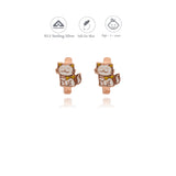 White Kitty 925 Silver Lock Type Kid Earring (3+ Yrs)