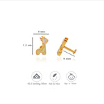 Yellow Giraffe 925 Sterling Silver Kids Stud (3+ Yrs)