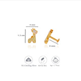 Yellow Giraffe 925 Sterling Silver Kids Stud (3+ Yrs)