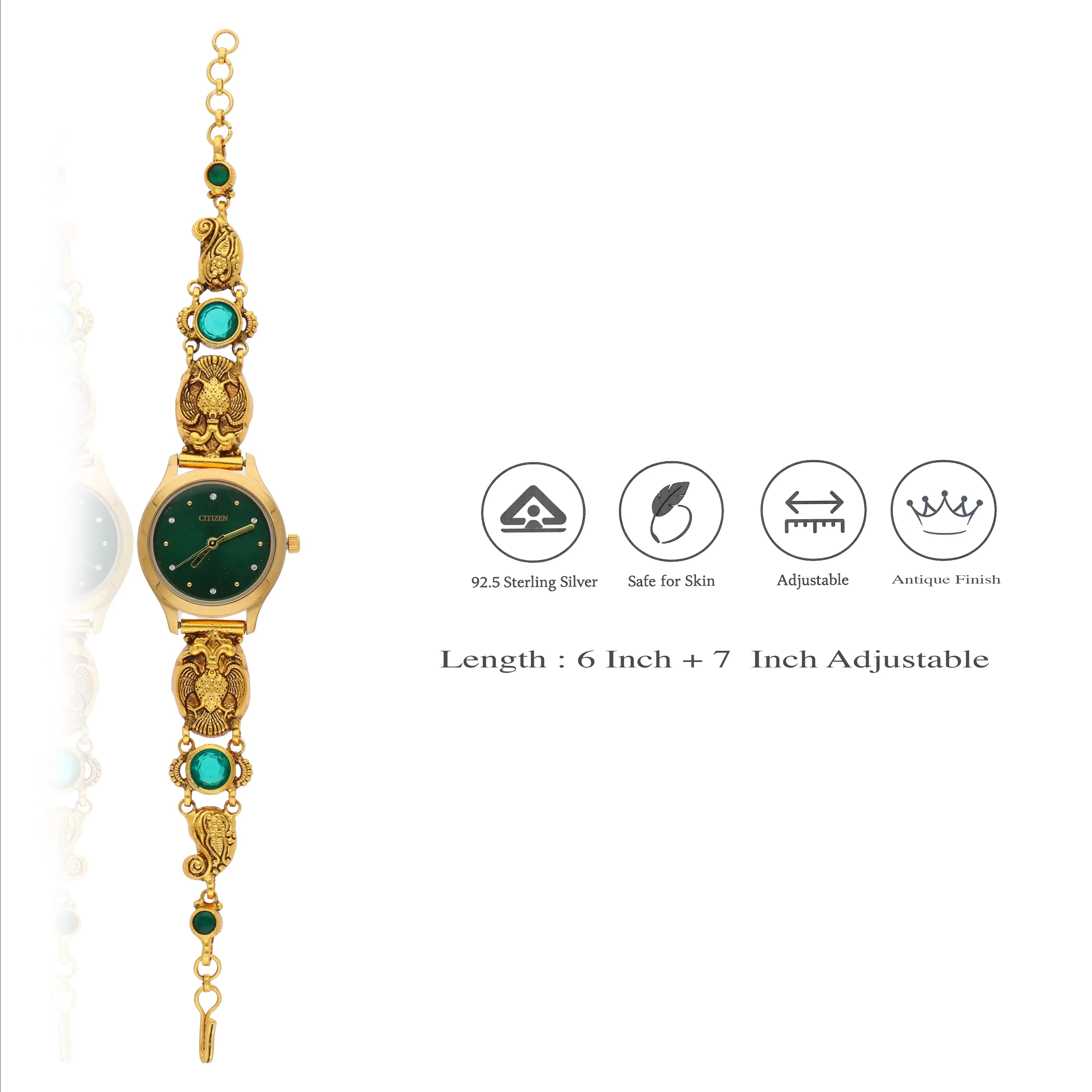925 Silver Royal Indian Heritage Wrist Watch