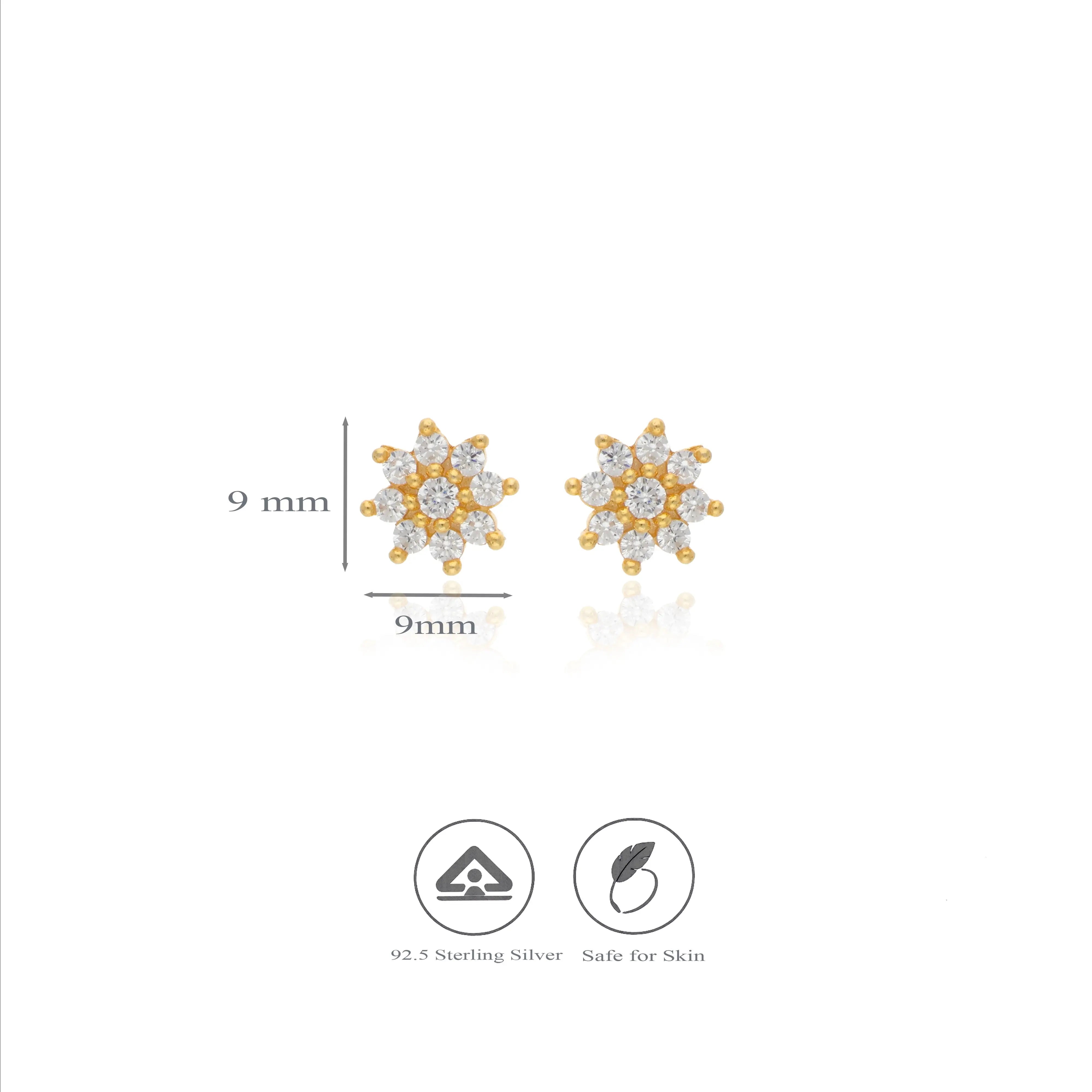 Charming Flower 925 Silver Stud Earrings