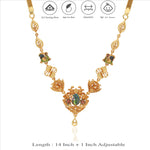 Meenakari Peacock 925 Sterling Silver Gold-Plated Necklace