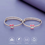 Cute Hello Kitty 925 Silver Kid Bangles (0-5 Yrs)
