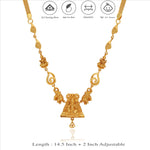 Vinayakar Gopuram 925 Sterling Silver Adjustable Necklace