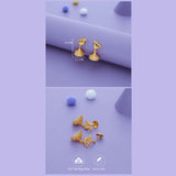 Meera Attractive Swan Gold Polish 925 Silver Traditional Jhumka for Kids and Women