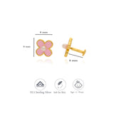 Sweet Pink Flower 925 Silver Kids Studs (3+ Yrs)