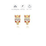 White Kitty 925 Silver Kid Hoop Earring (3+ Yrs)
