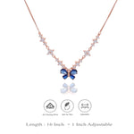Blue Butterfly 925 Silver Charm Necklace