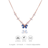 Blue Butterfly 925 Silver Charm Necklace