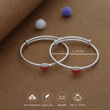 Little Red Cup Silver Kids Bangles (0-5 Years) | 925 Hallmark | Daily Wear Gift for Kids
