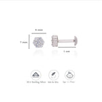 925 Sterling Silver Stone Stud Earrings for Girls & Kids