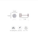 925 Sterling Silver Stone Stud Earrings for Girls & Kids
