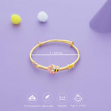Precious Honey Heart Gold Polish 925 Kid Silver Bangles(0-5 Yrs)