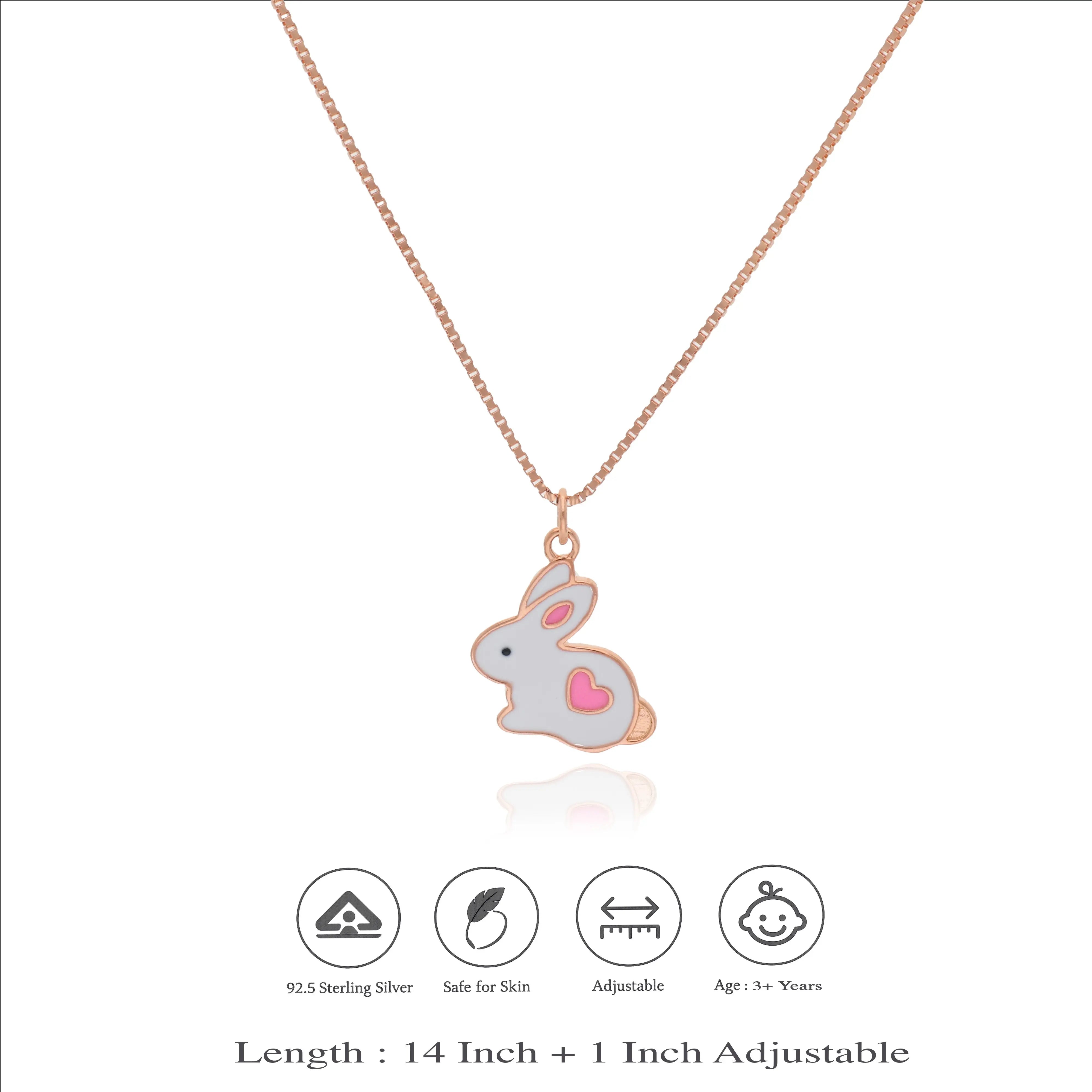 925 Silver Cute Rabbit Baby Pendant
