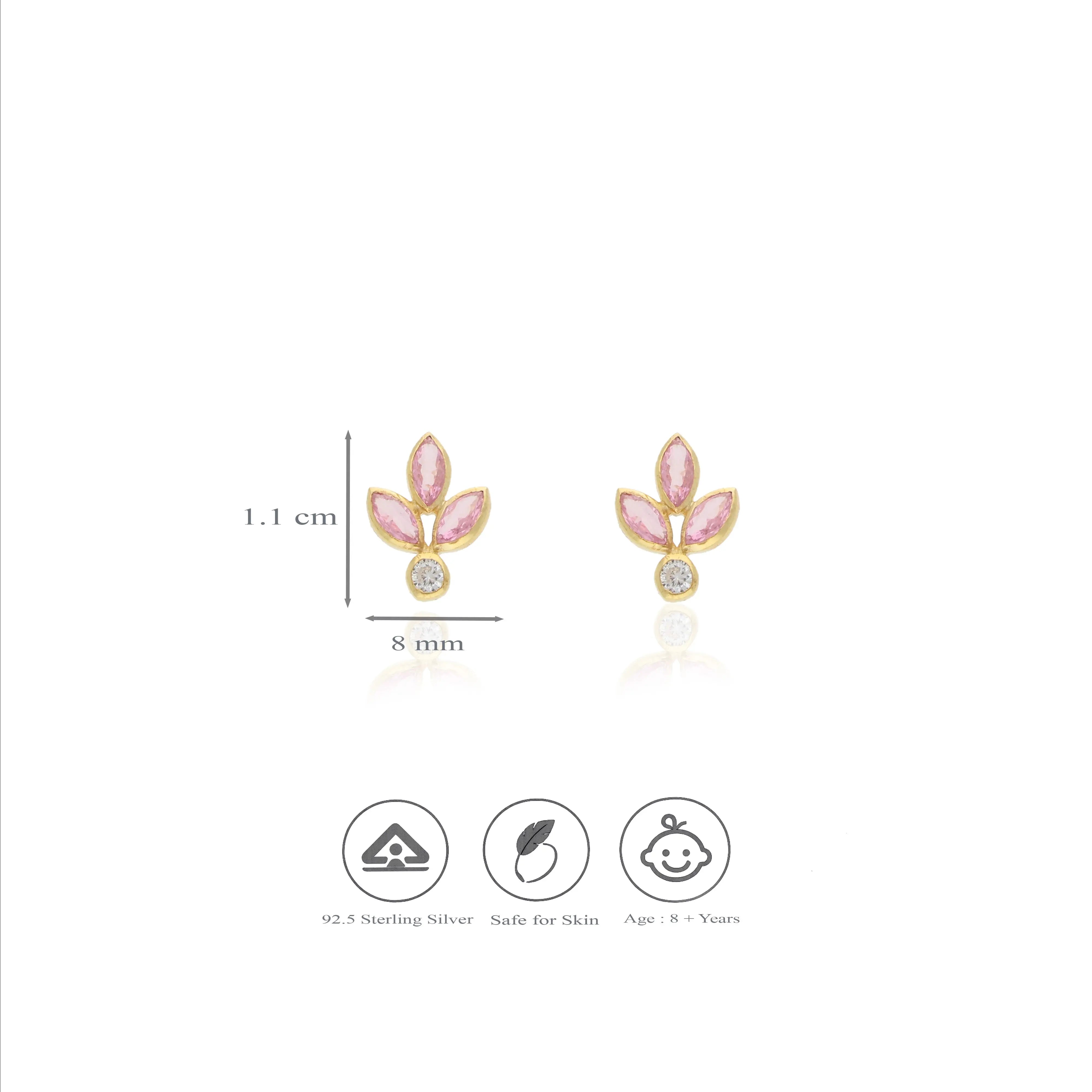 925 Silver Flora Whisper Studs for Children
