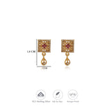 Chatura Pushpa Traditional 925 Gold Polish Silver Earring