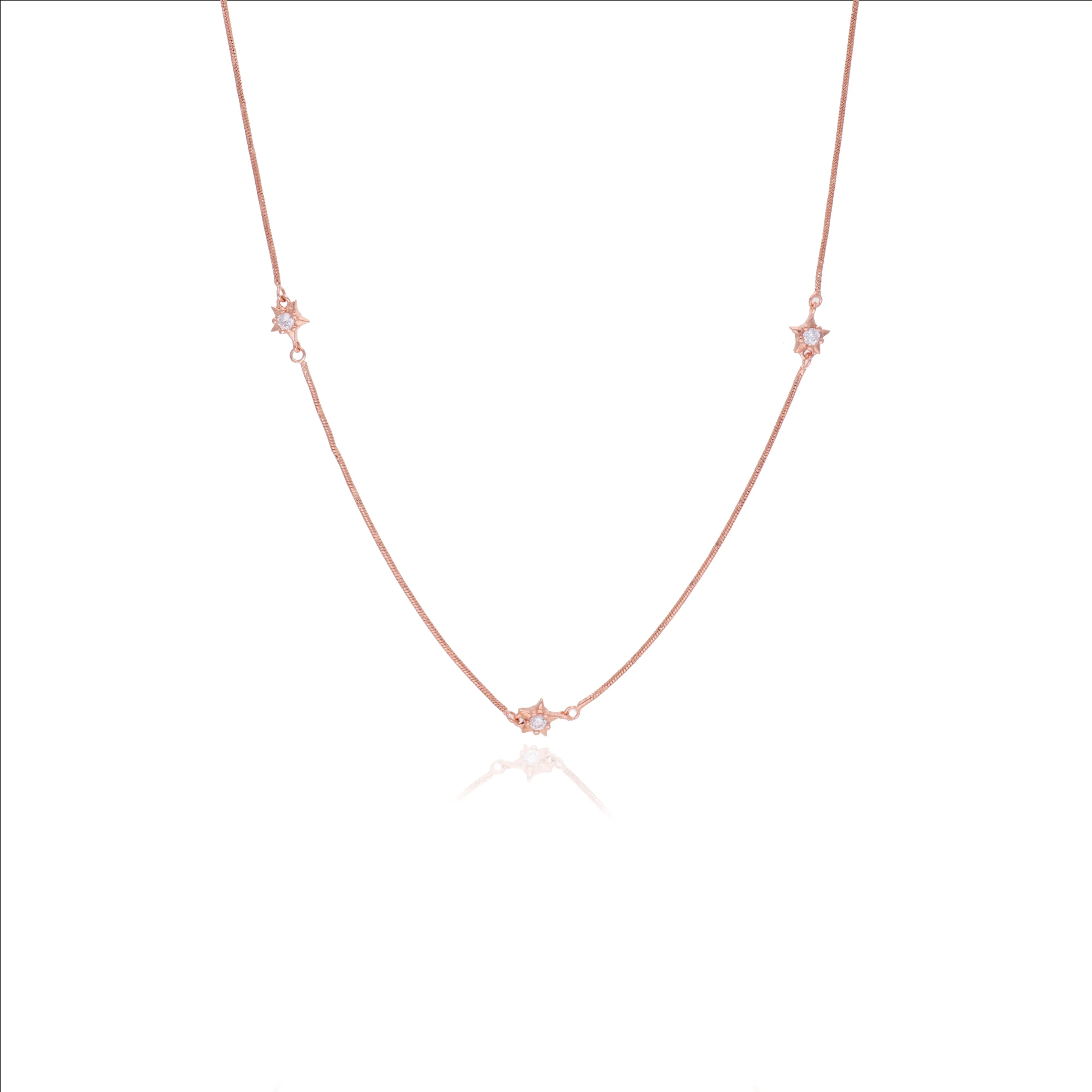Star Stone Charm 925 Sterling Silver Chain Necklace