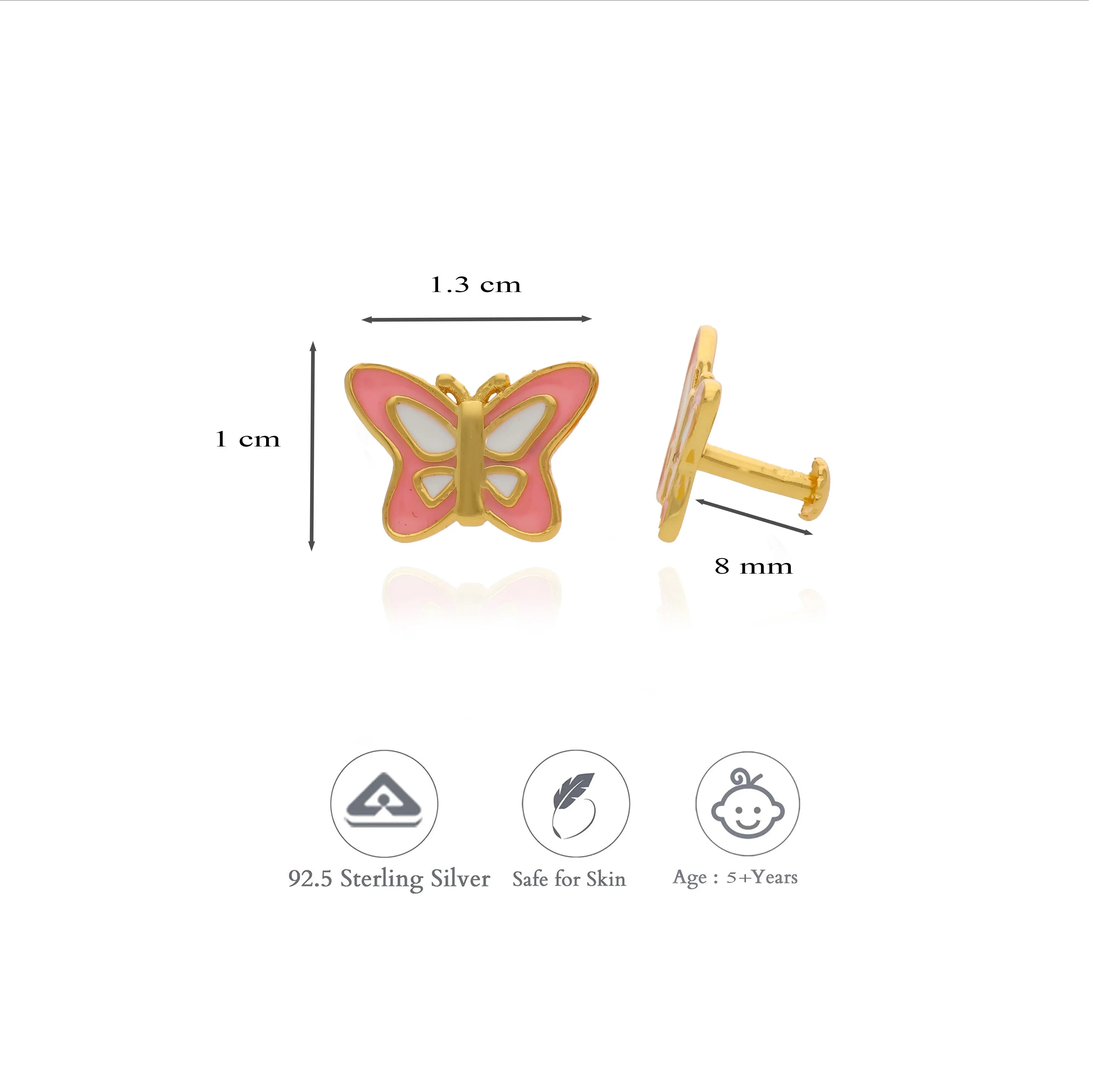 Butterly Silver Stud for Kids | Sterling Earring