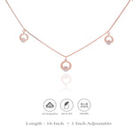 Rose Gold Plated 925 Silver Crystal Circle Charm Necklace