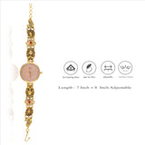 Pink Traditional Antique 925 Silver Bracelet Watch