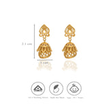 925 Silver Traditional Chain Drop Jhumka Earrings