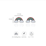 925 Sterling Silver Cloudly Rainbow Studs for Kids (3+ Yrs)