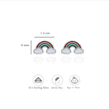 925 Sterling Silver Cloudly Rainbow Studs for Kids (3+ Yrs)