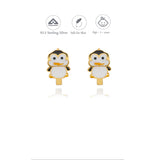 Frosty Penguin 925 Silver Kid Hoop Earring (3+ Yrs)