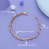 Royal Halo Rose Gold Polish 925 Silver Minimal Bracelet