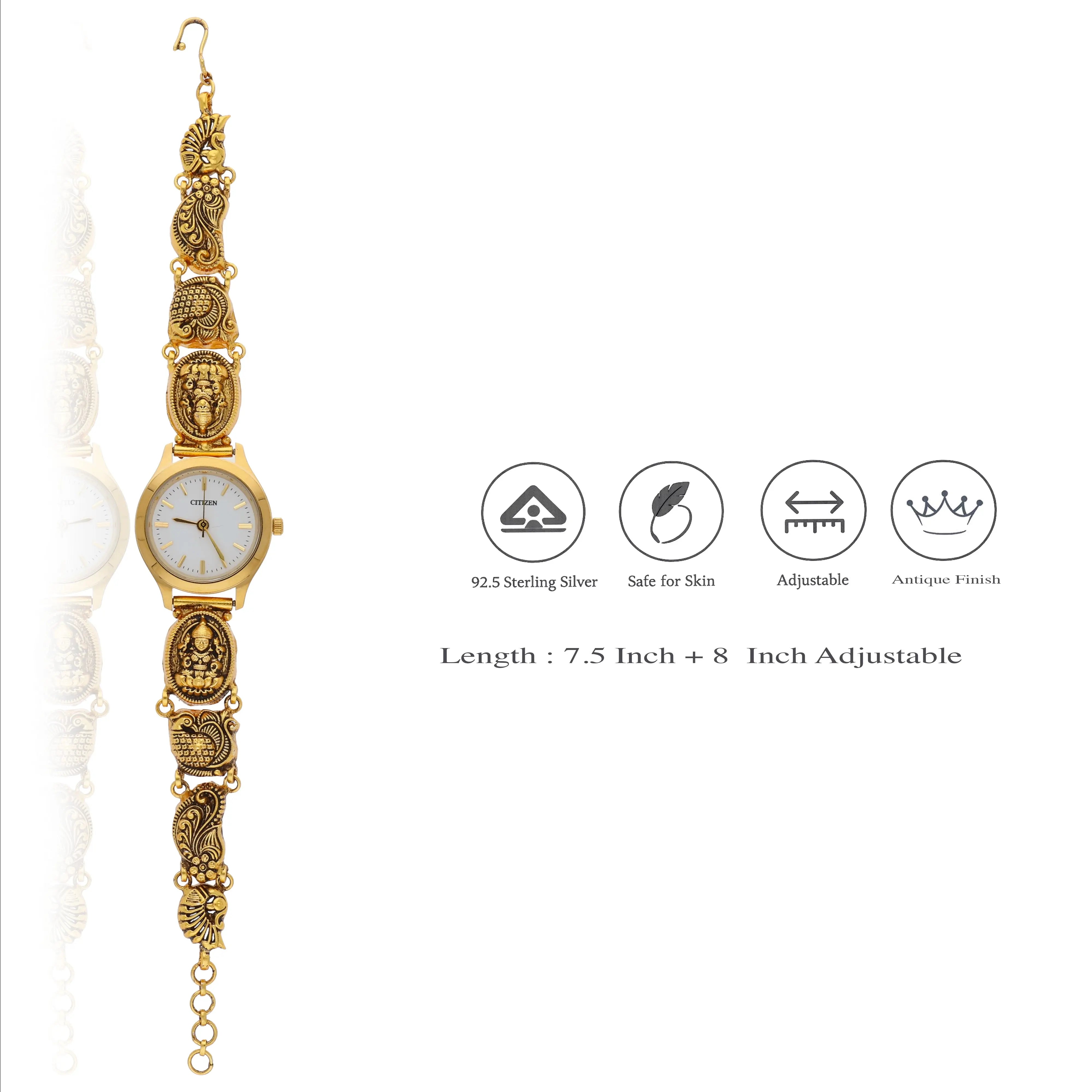 Mayra Lakshmi Antique Matte Silver Watch
