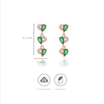 Emerald Love 925 Silver Drop Earrings