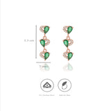 Emerald Love 925 Silver Drop Earrings