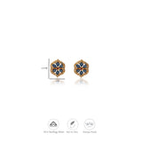 Indigo Mandala Gold Polish 925 Silver Traditional Women Earring