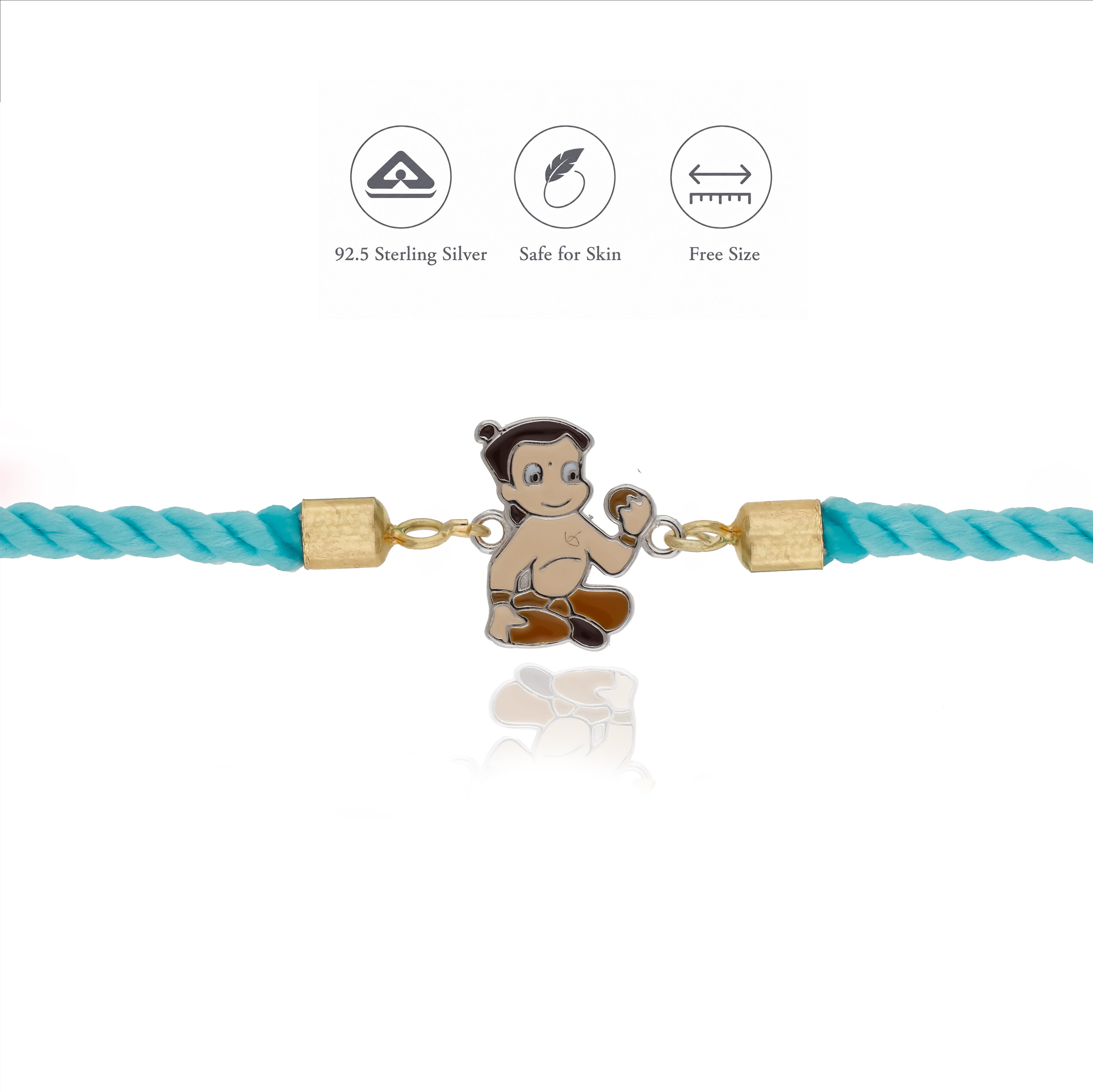 Little Bheem 925 Sterling Silver Kids Rakhi