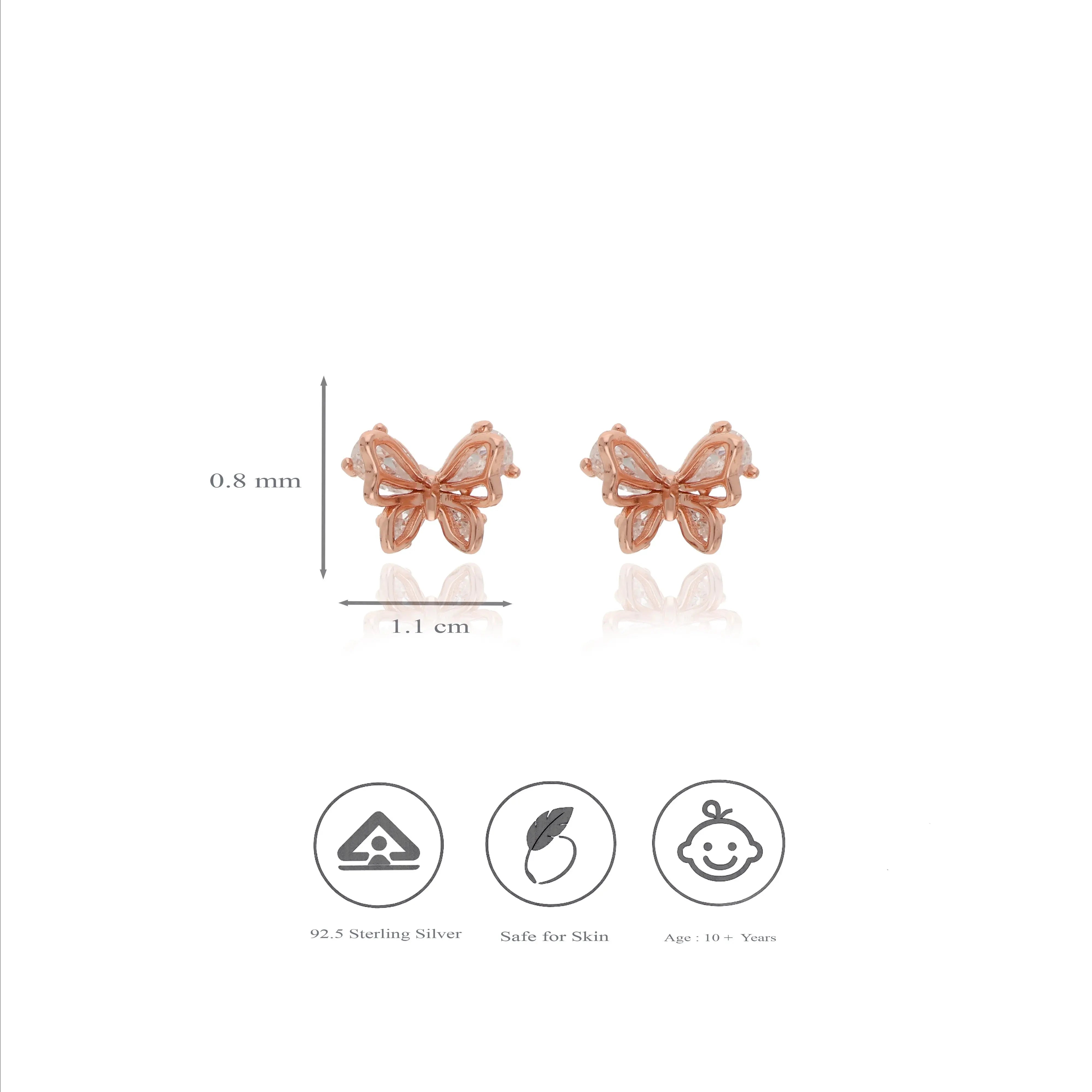 925 Silver Bliss Butterfly Stud Earrings