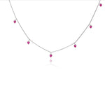 925 Silver Red Heart Charm Chain Necklace