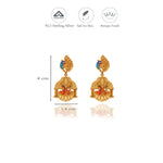 Divine Lakshmi Peacock 925 Sterling Silver Jhumka Earrings