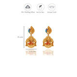 Divine Lakshmi Peacock 925 Sterling Silver Jhumka Earrings