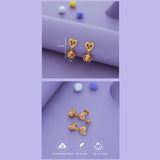 Manika Petal Gold Polish 925 Silver Traditional Kid Earring