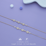 Ethnic Floral Charm 925 Silver Anklet