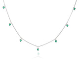 Green Heart 925 Silver Charm Chain Necklace