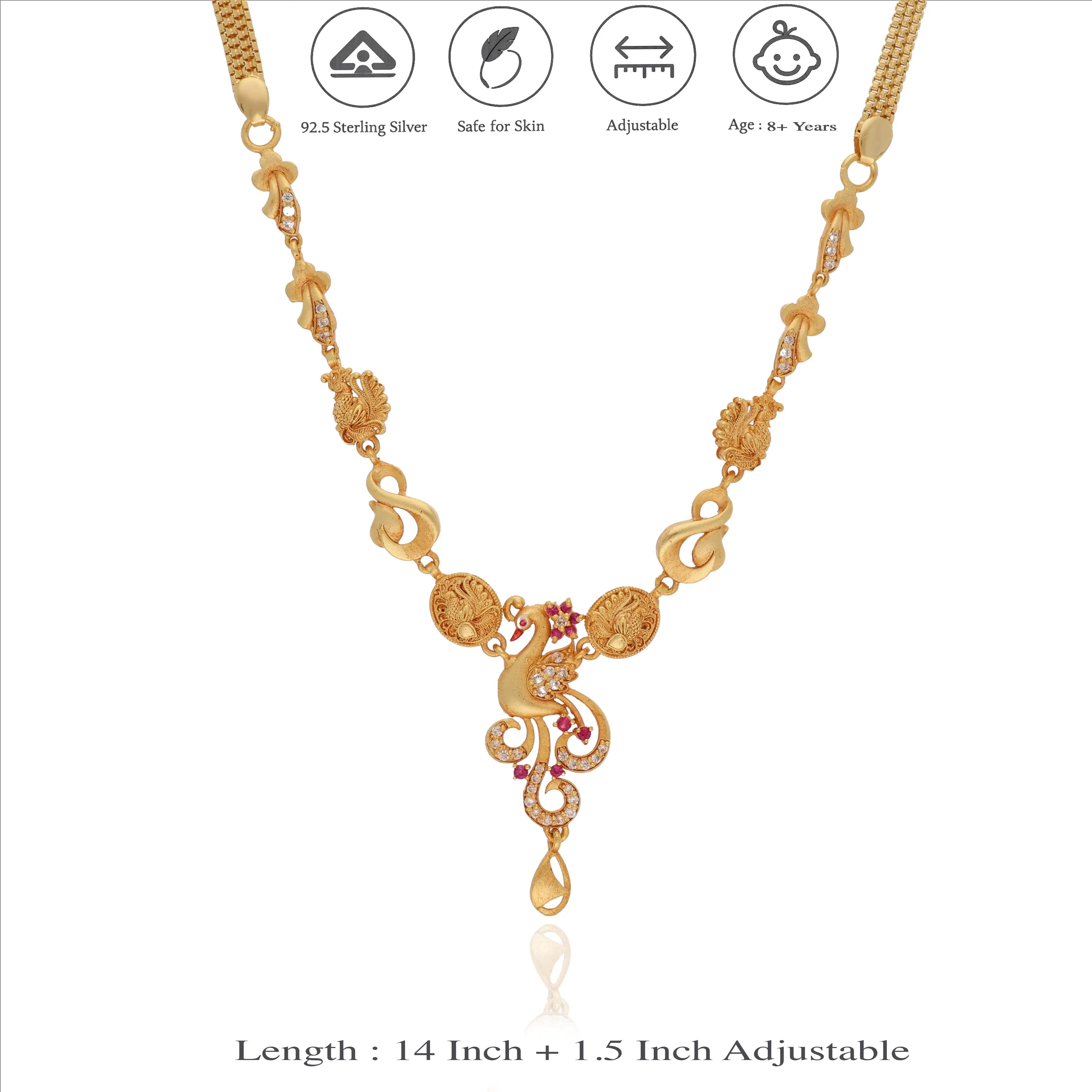 Mayura Varnika 925 Sterling Silver Traditional Necklace
