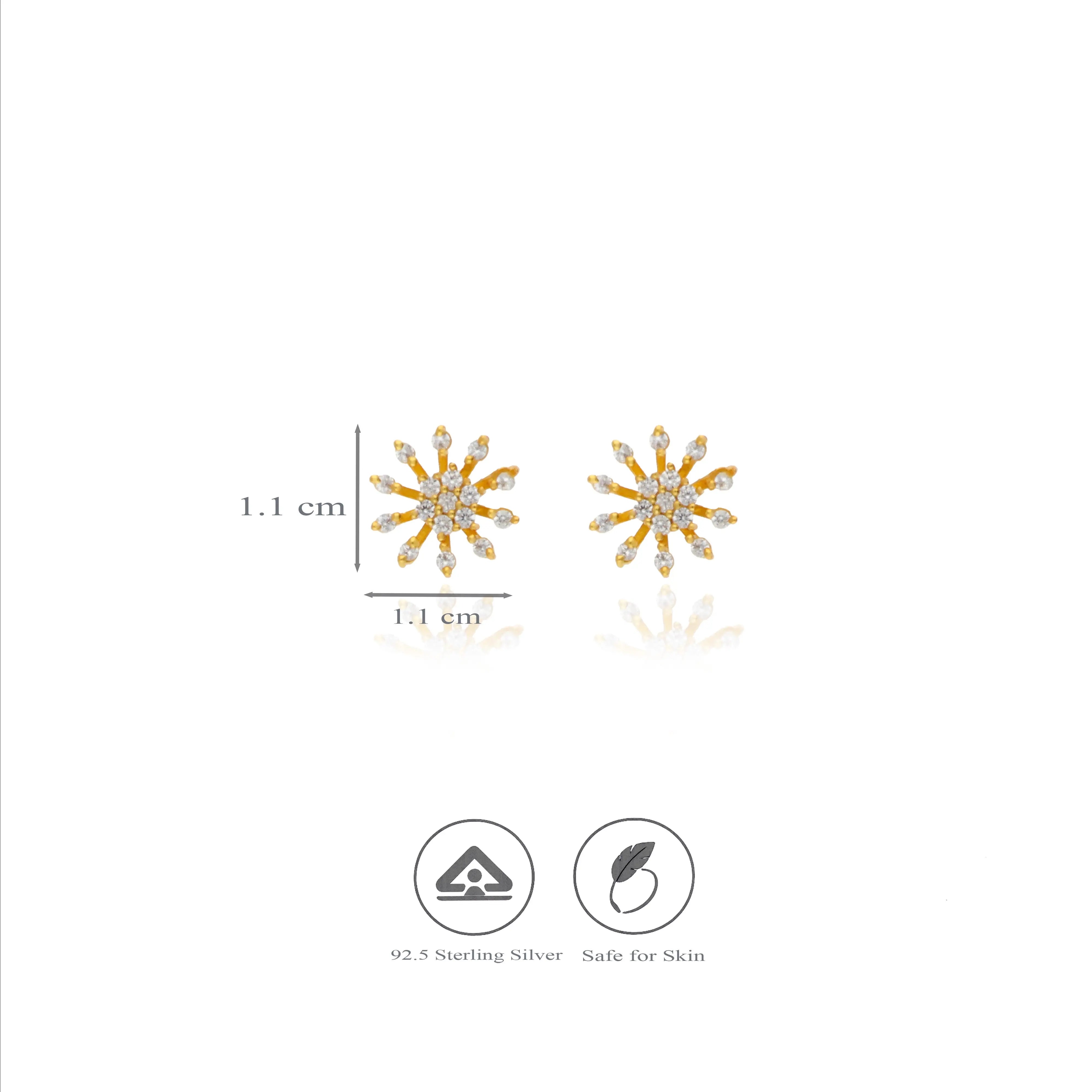 Endearing Gold Polish 925 Silver Earrings