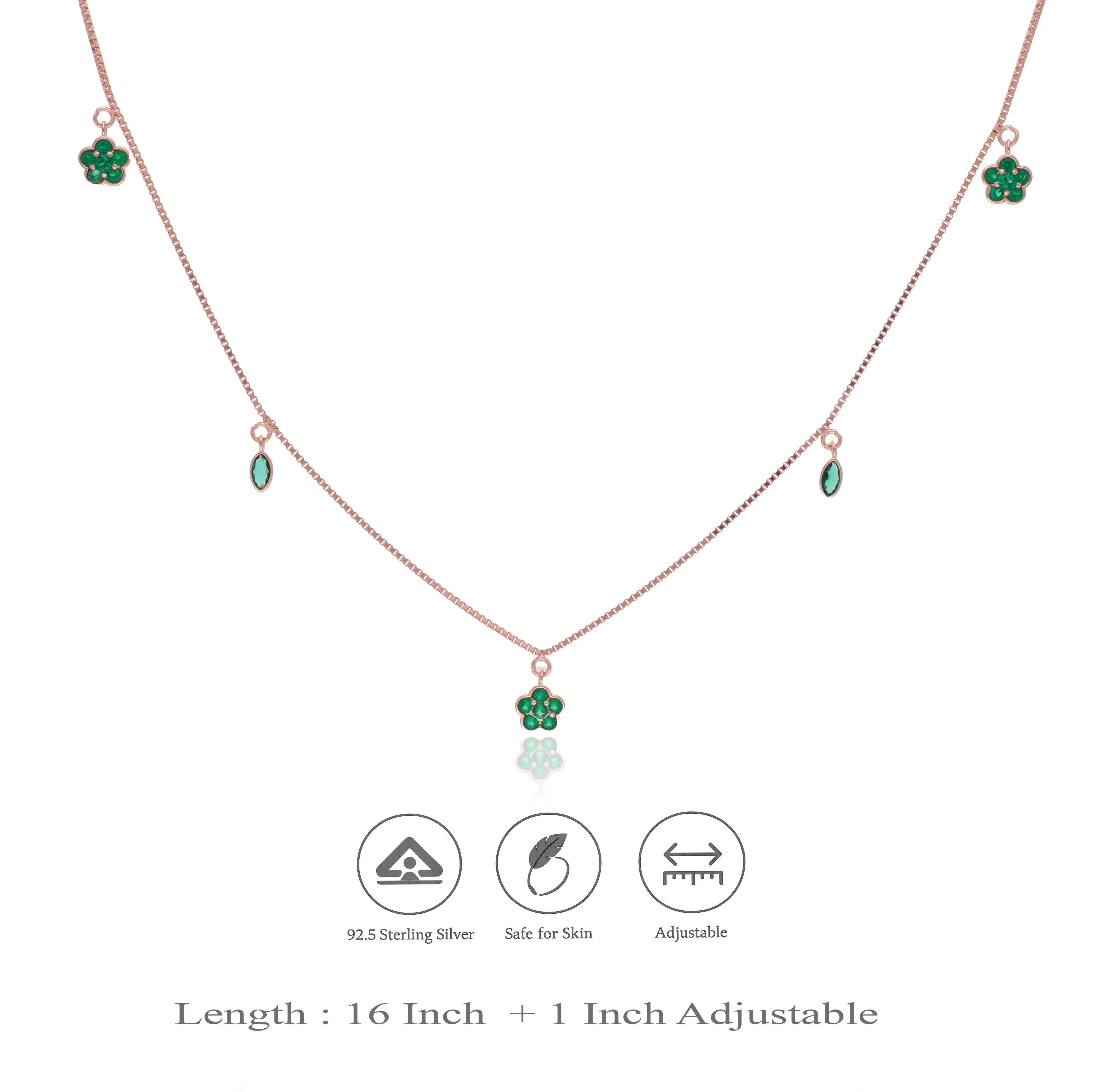 Lucky Clover Charm 925 Silver Chain Necklace