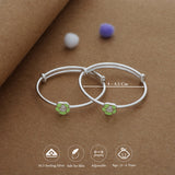 Leaflet Rose Silver Kid Bangles (0-6 Yrs) | 925 Hallmark | Adjustable  | Lightweight