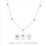 925 Silver Green Star Charm Chain Necklace