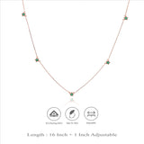 925 Silver Green Star Charm Chain Necklace