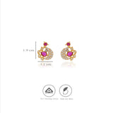 Peacock Design Gold-Plated 925 Silver Stud Earrings