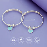 Ocean Heart 925 Sterling Silver Kid Bangles